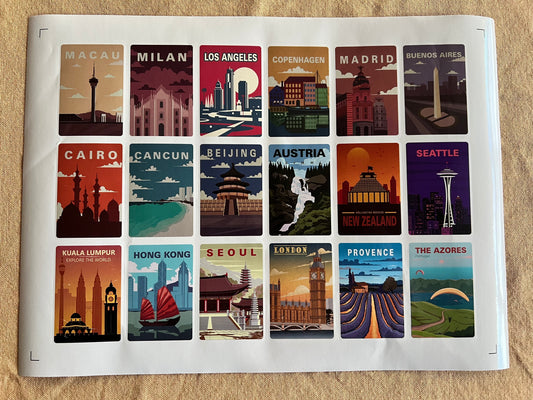 Travel Poster Sticker Sheets