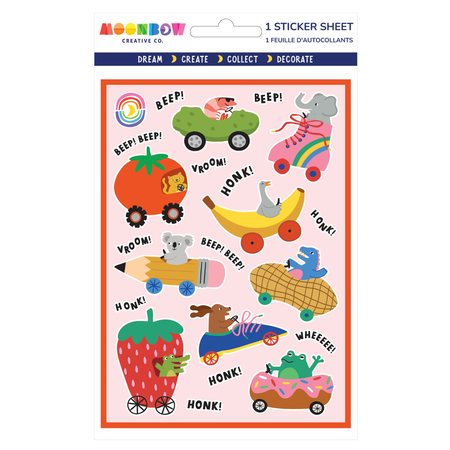 Wheely Fun Cars Glossy Sticker Sheet by Moonbow Creative