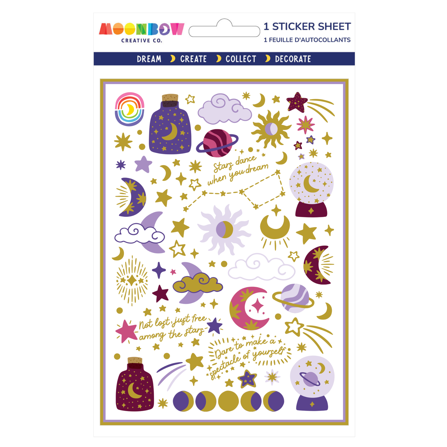 Cosmic Dreams Foil Sticker Sheet by Moonbow Creative