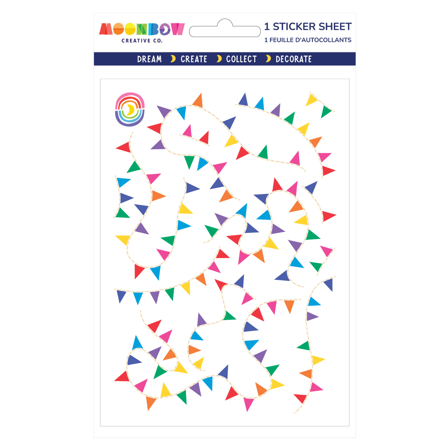 Rainbow Bunting Glossy Sticker Sheet by Moonbow Creative