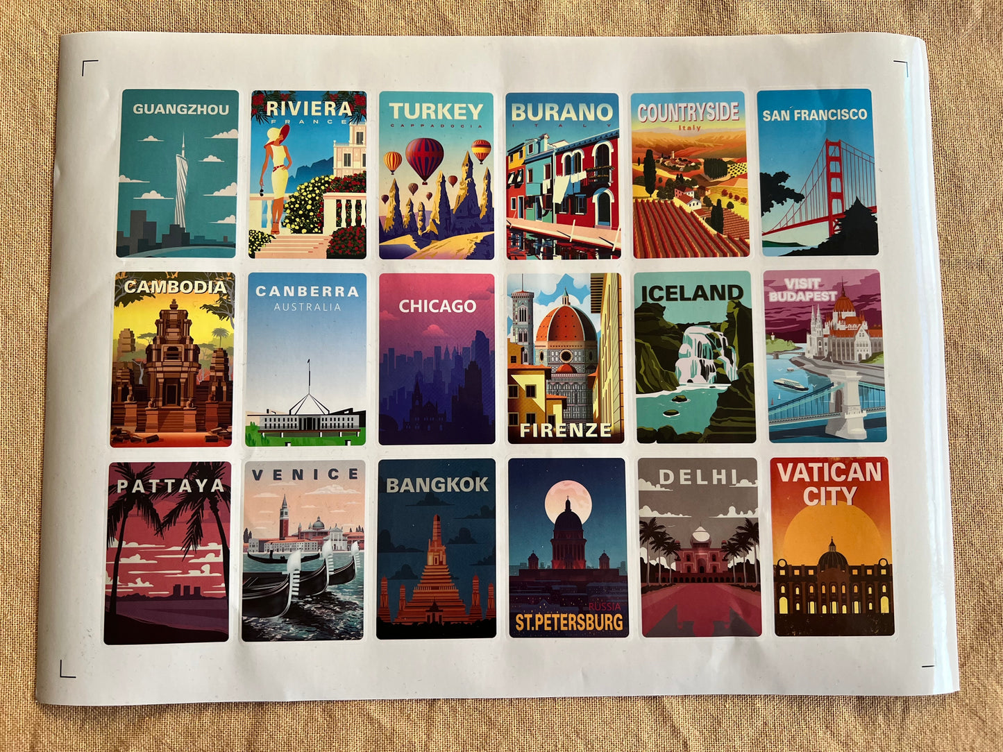 Travel Poster Sticker Sheets