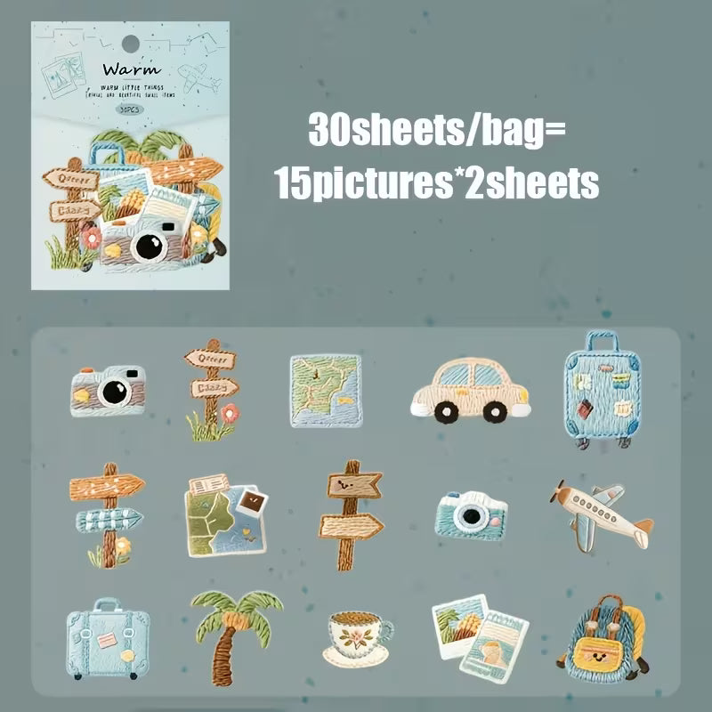 Cozy Knit-Look Stickers Pack of 20
