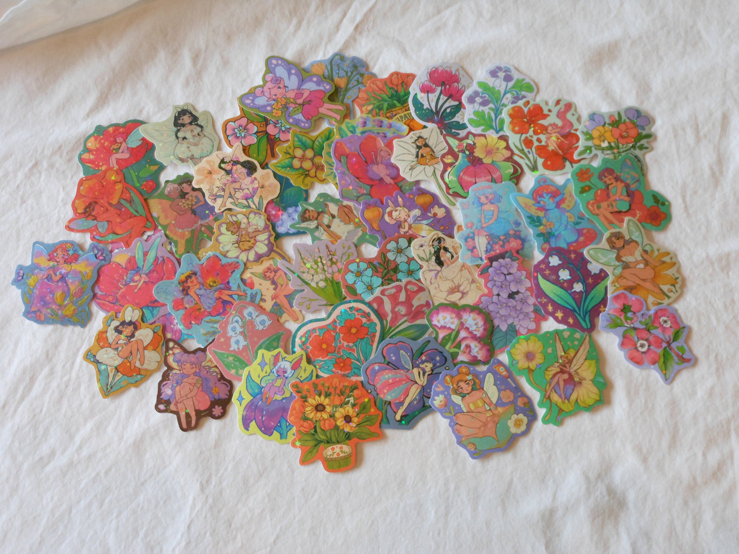 Holographic Fairy and Flower Stickers, Pack of 10
