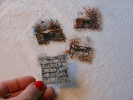 Flowery Desks and Book Nooks, Pack of 10