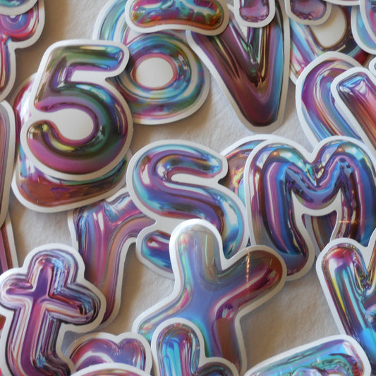 Shiny Balloon Stickers, Pack of 50