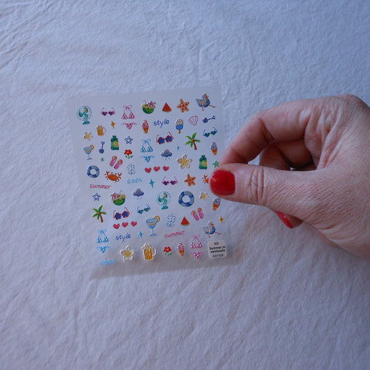 Summer at the Beach Mini Nail Decals