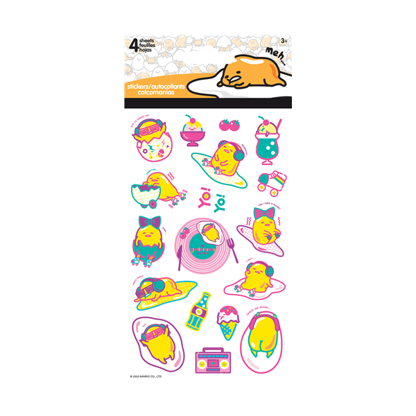 Gudetama Goes 80s Sticker Sheets