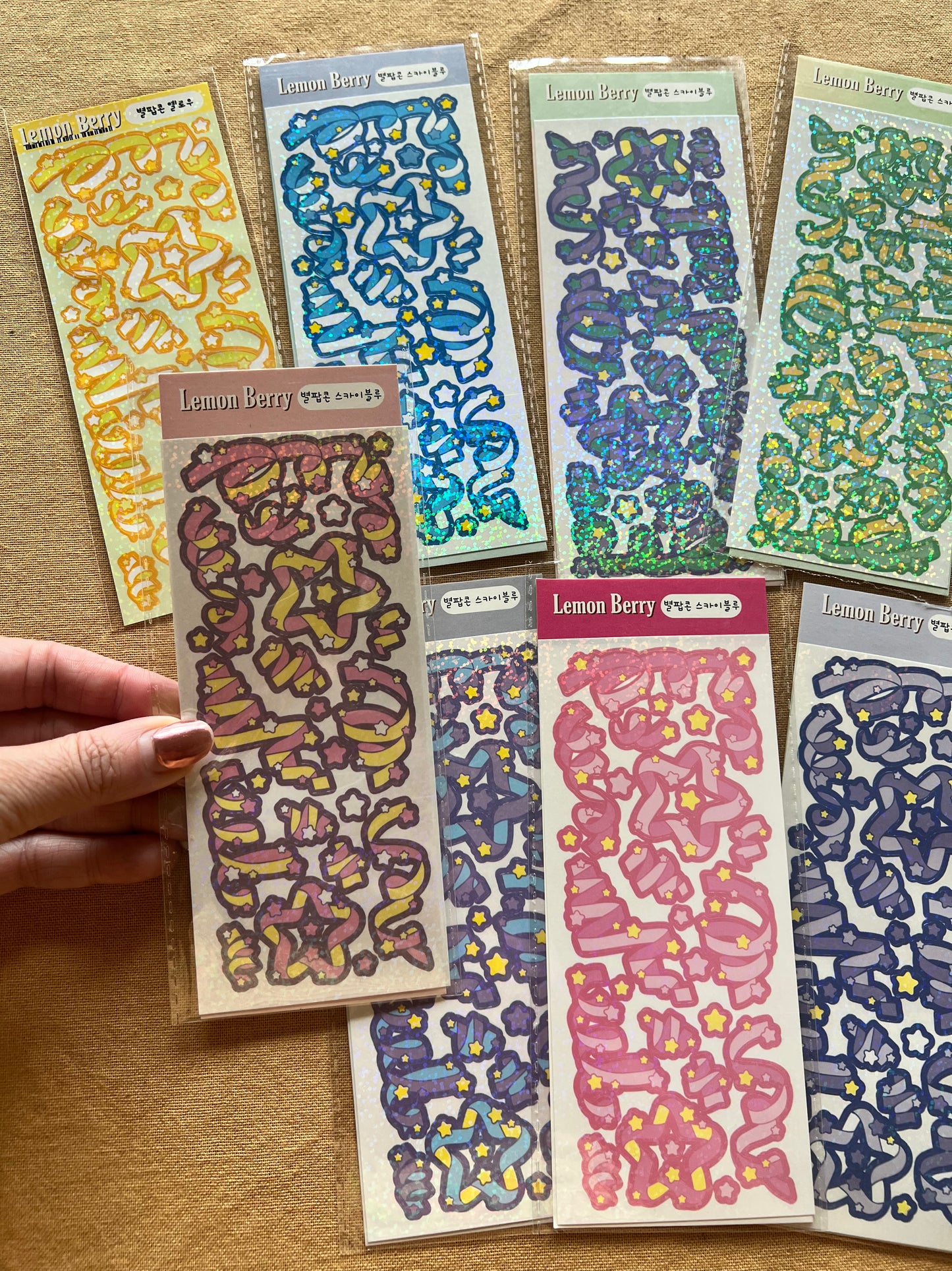 Glitter Ribbons Sticker Sheet