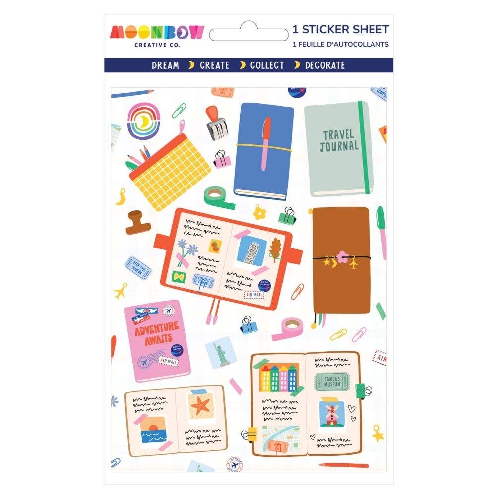 Roam Sweet Roam Glossy Journal Sticker Sheet by Moonbow Creative