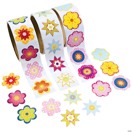 Spring Flowers Stickers, Set of 10