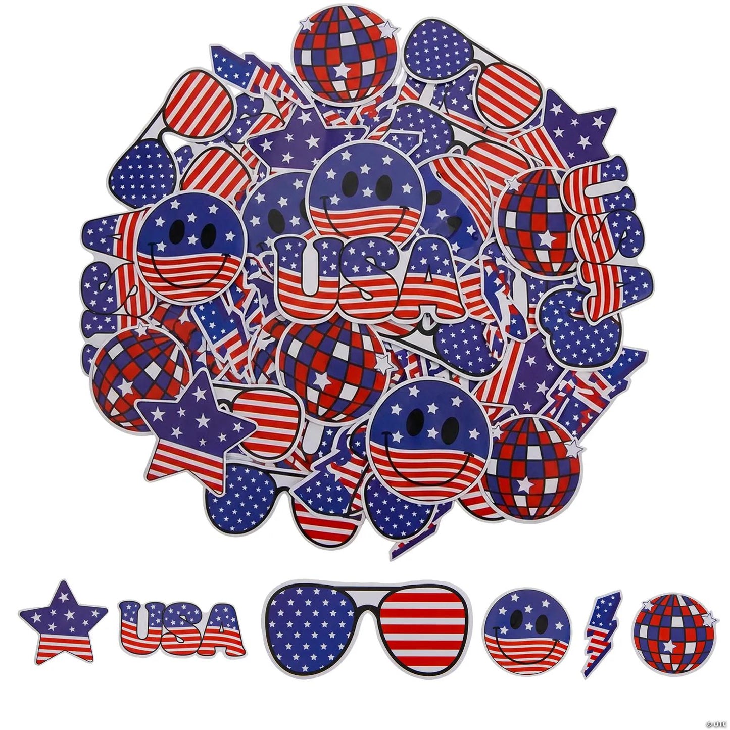 Retro Patriotic Stickers, Pack of 6