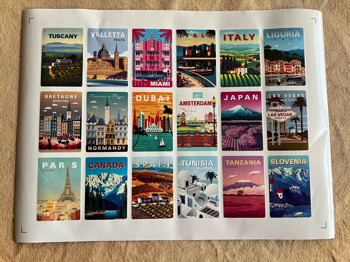 Travel Poster Sticker Sheets
