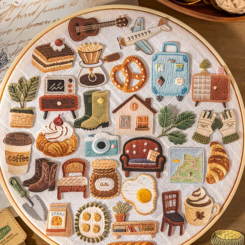 Cozy Knit-Look Stickers Pack of 20