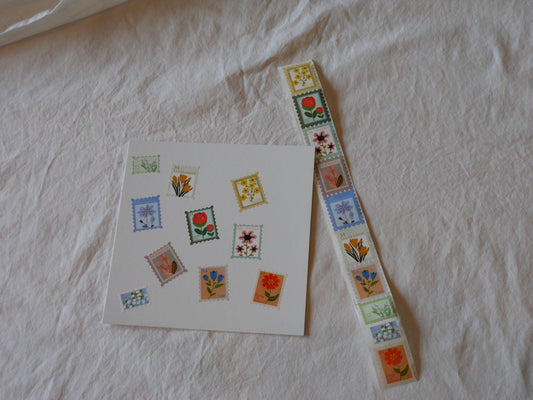 Flower Stamp Stickers Strip