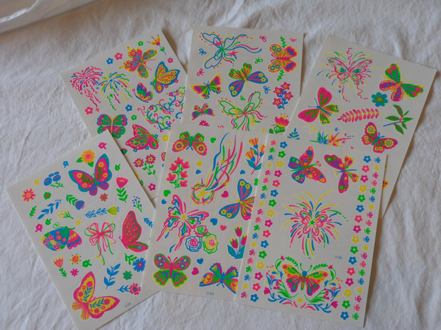 Glow In The Dark Butterfly Temporary Tattoos