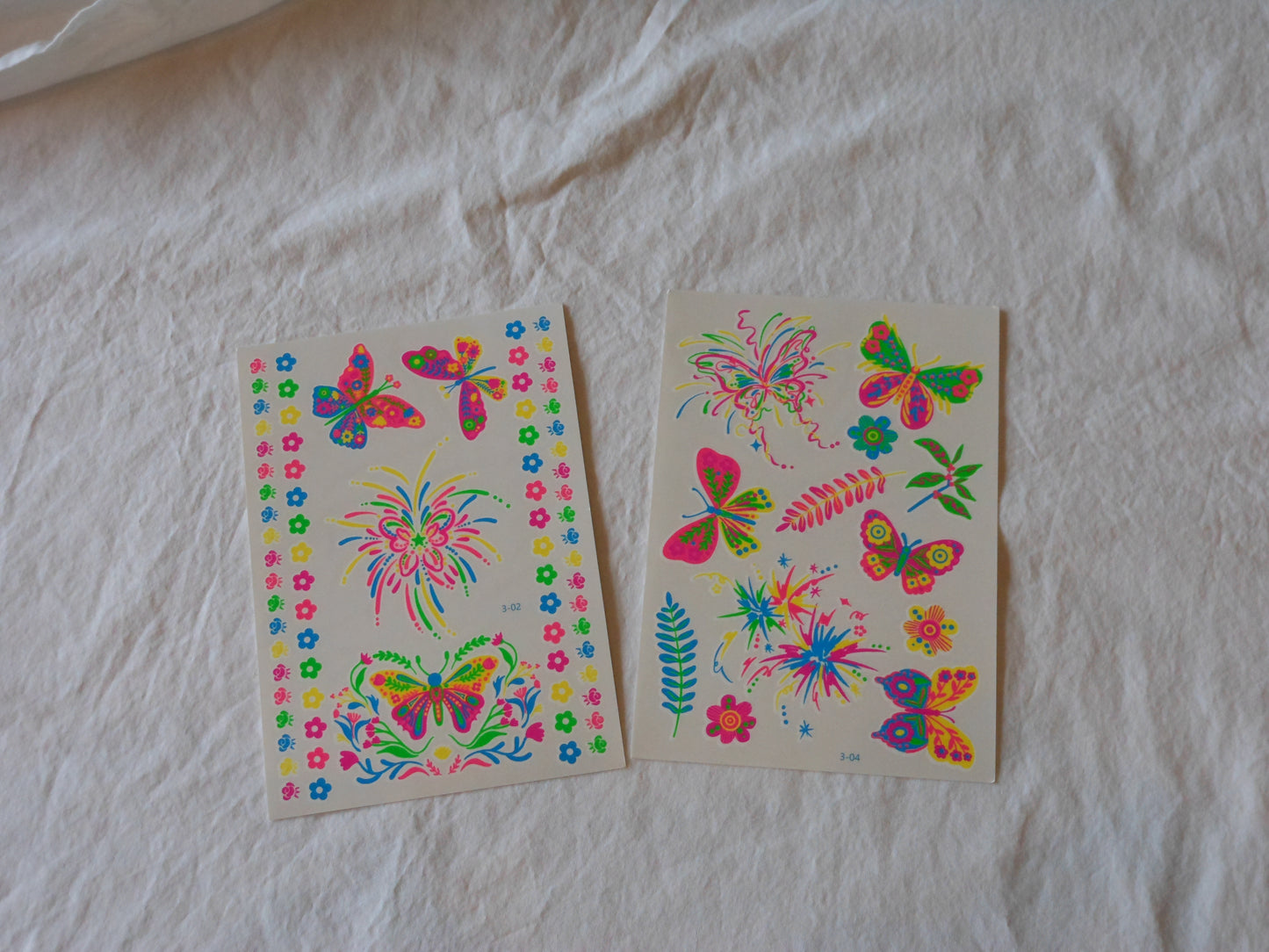 Glow In The Dark Butterfly Temporary Tattoos