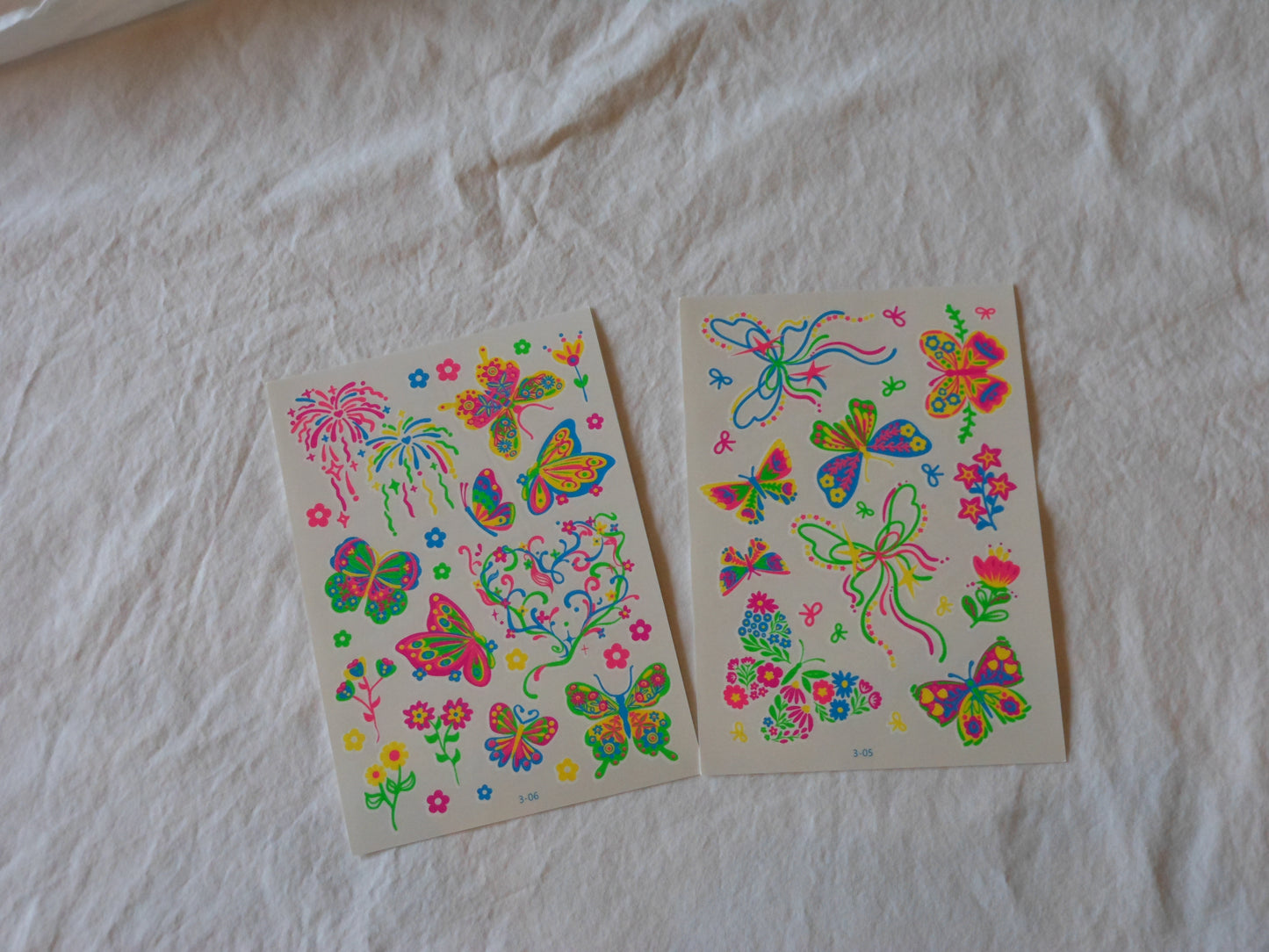 Glow In The Dark Butterfly Temporary Tattoos