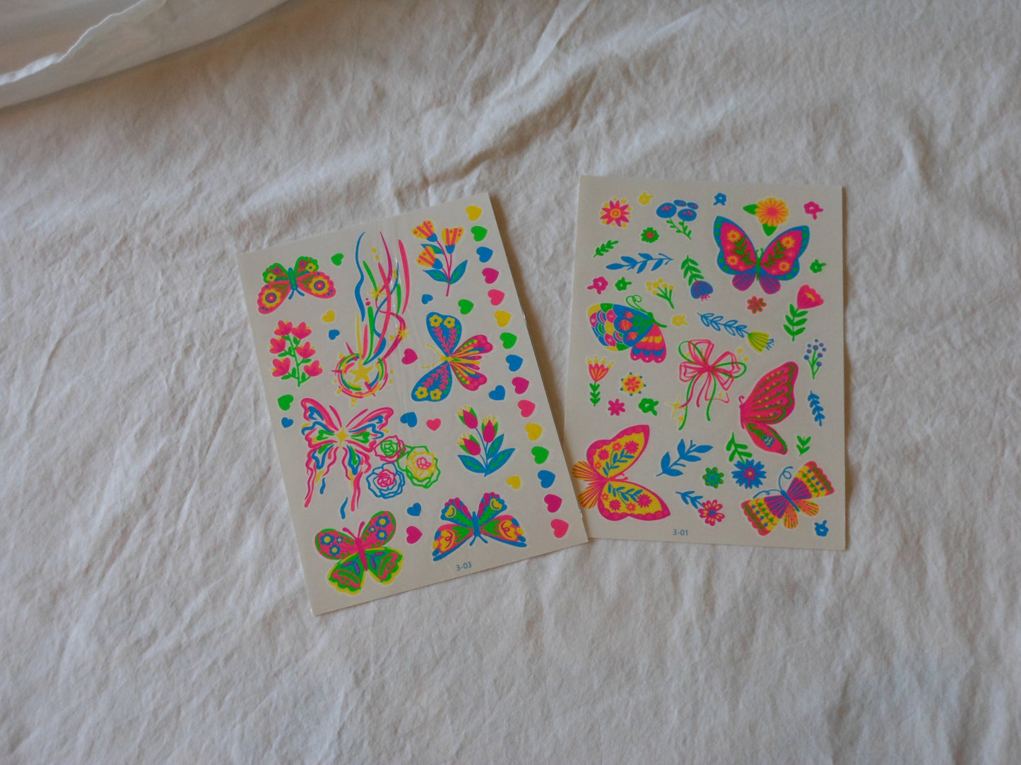 Glow In The Dark Butterfly Temporary Tattoos