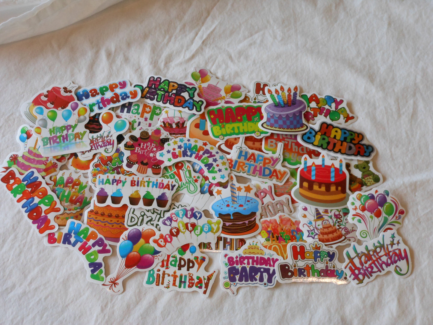 Happy Birthday Vinyl Stickers, Pack of 10