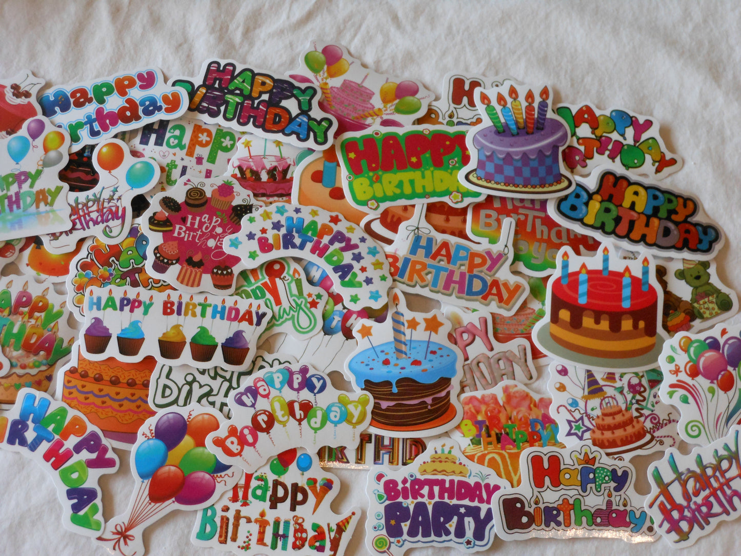 Happy Birthday Vinyl Stickers, Pack of 10