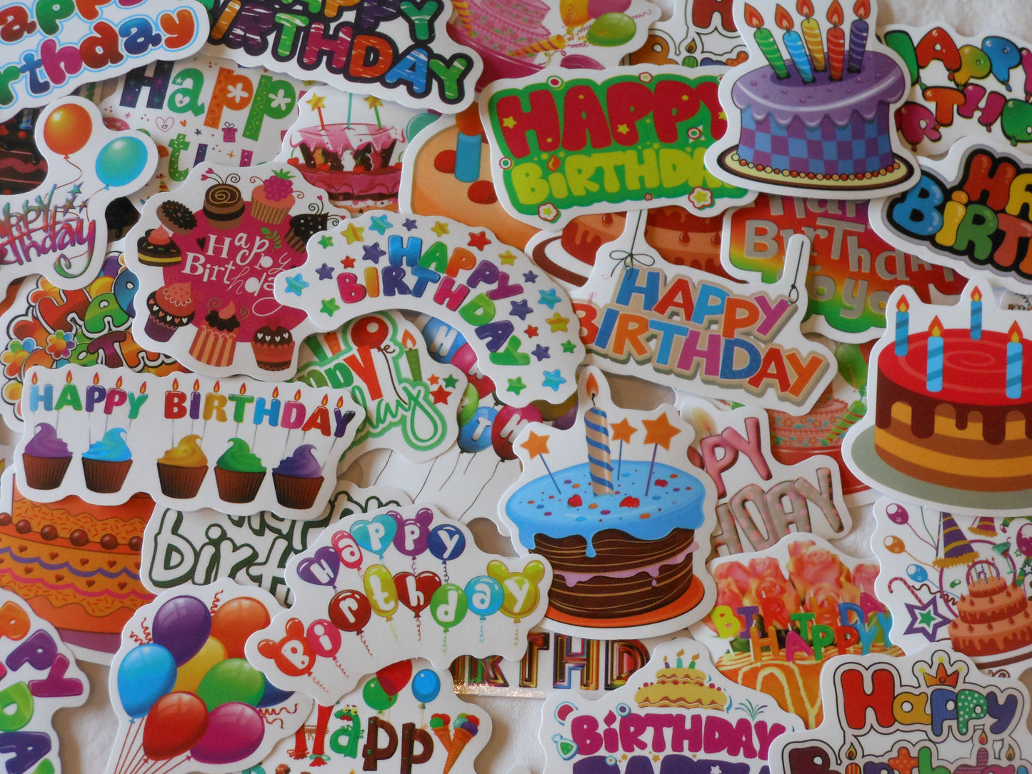 Happy Birthday Vinyl Stickers, Pack of 10