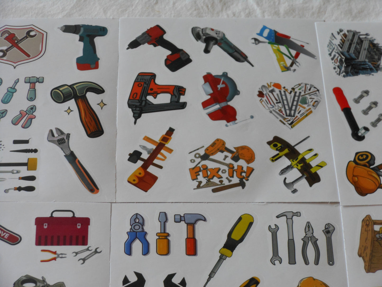 Tools and Construction Sticker Sheets