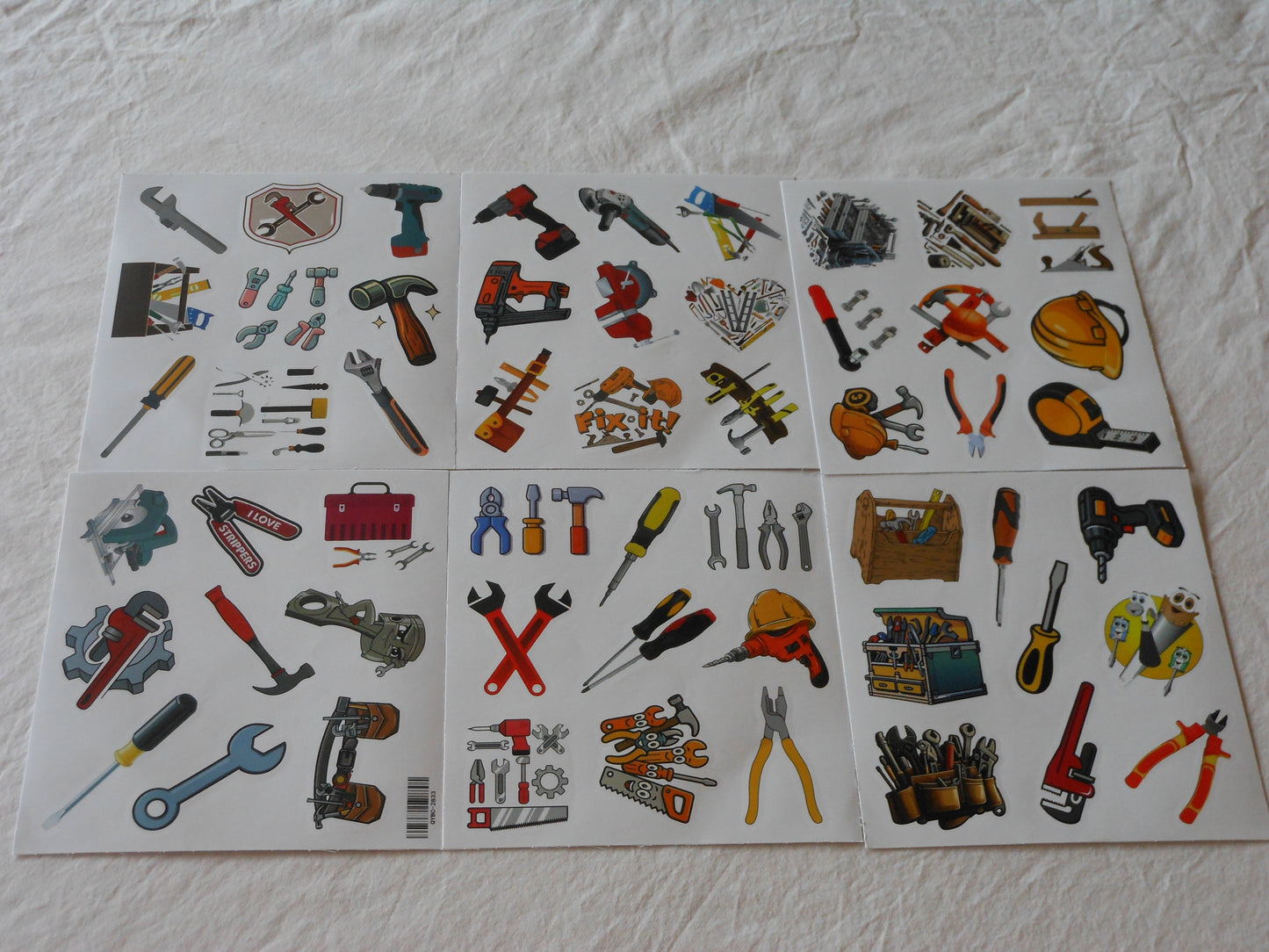 Tools and Construction Sticker Sheets