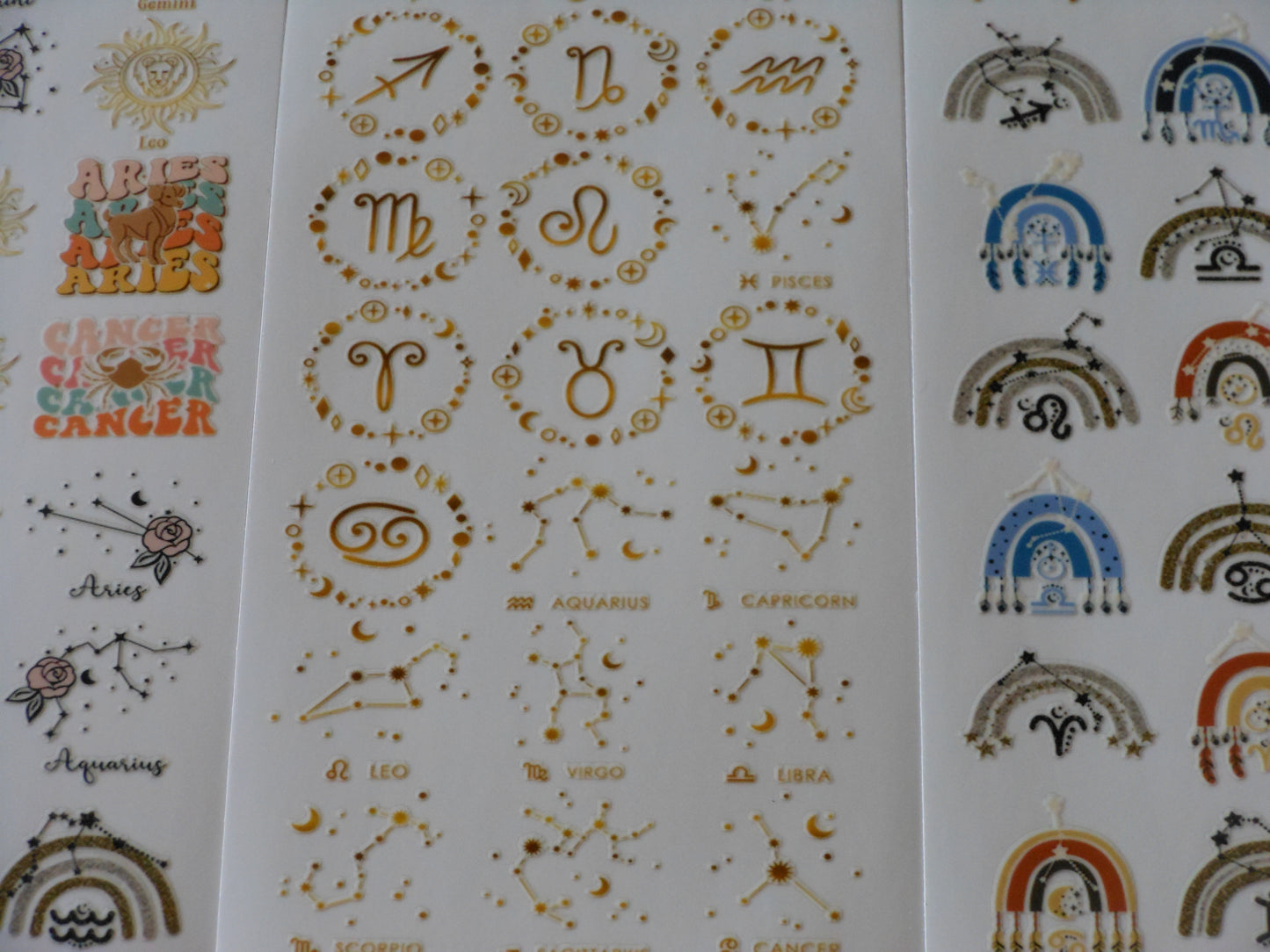 Astrology Signs Glitter Sticker Sheets