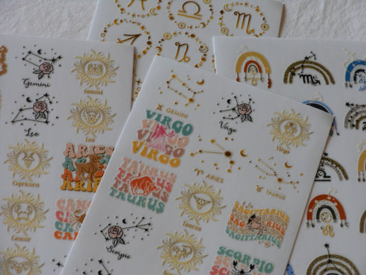 Astrology Signs Glitter Sticker Sheets
