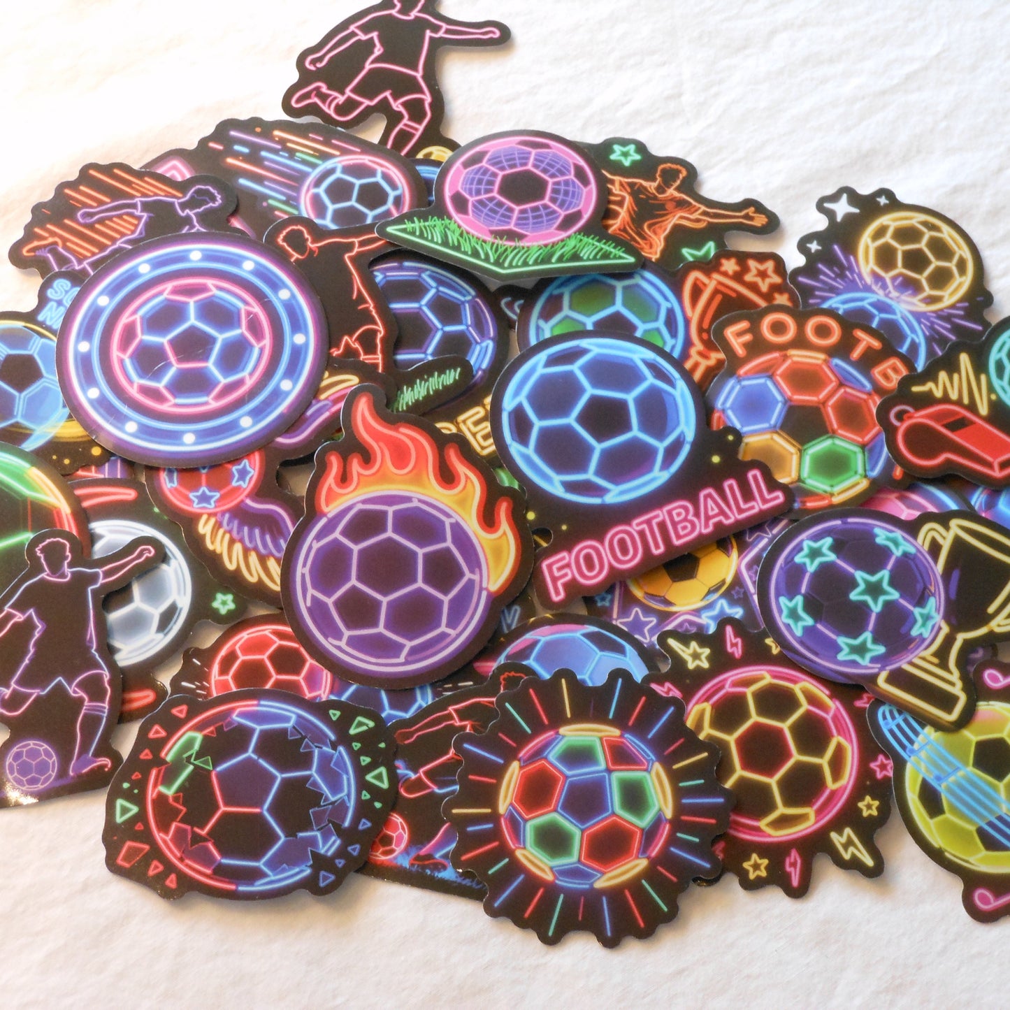 Neon Soccer Stickers, Pack of 10