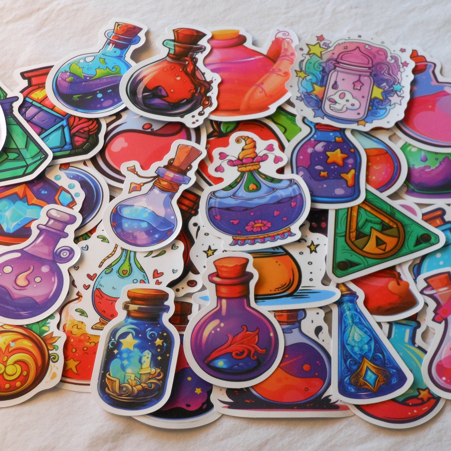 Cartoon Potions Stickers, Pack of 10