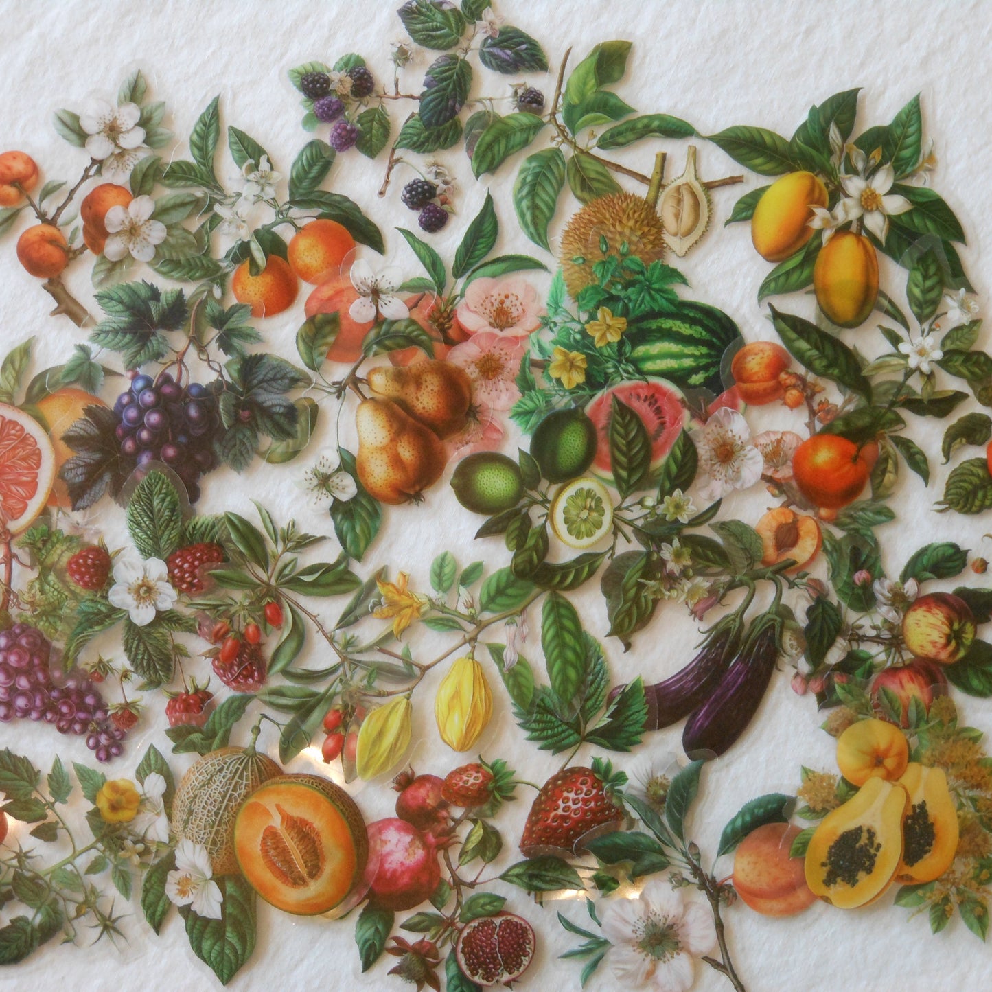 Transparent Fruit and Veggie Stickers, Pack of 10