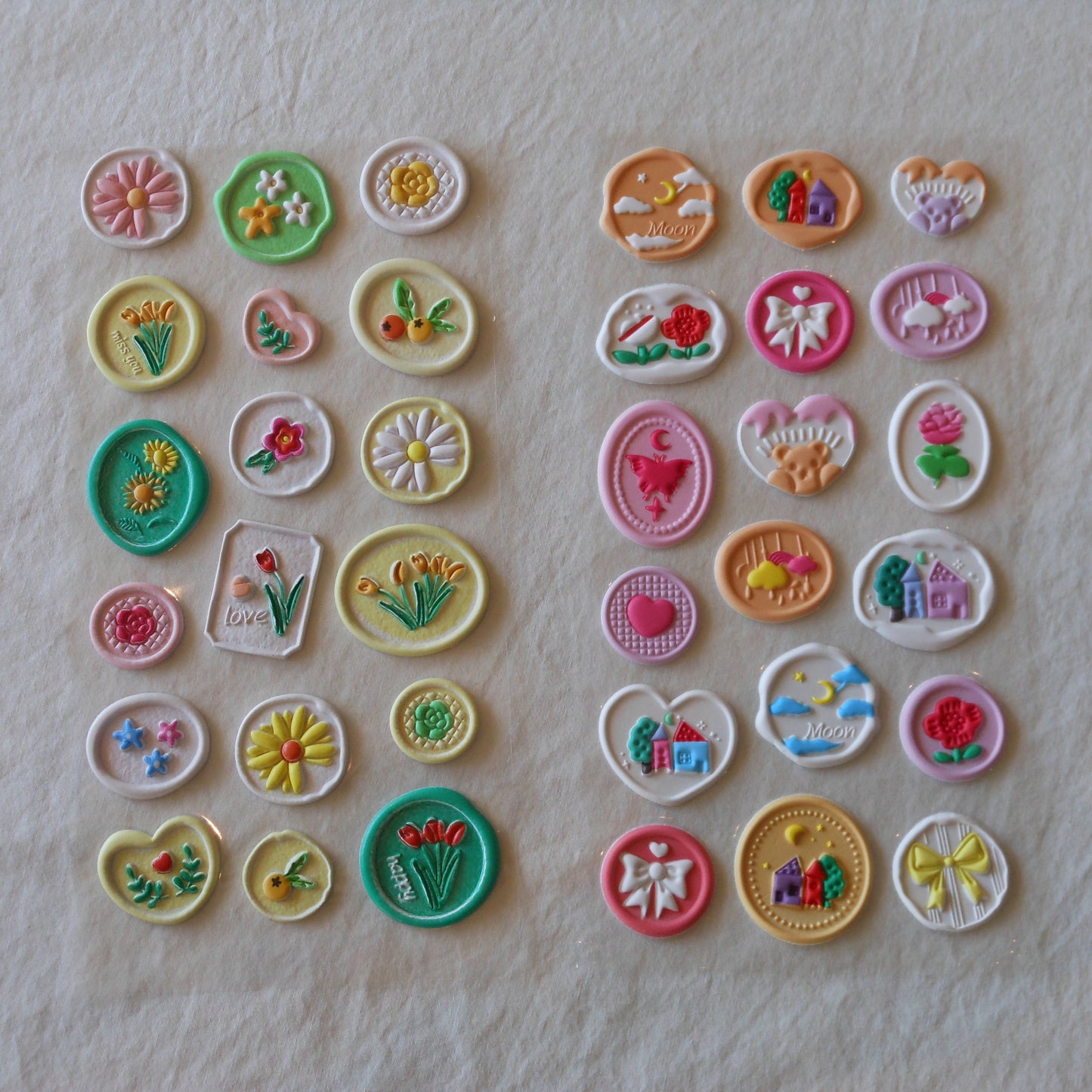 3D Macaron Sticker Sheets
