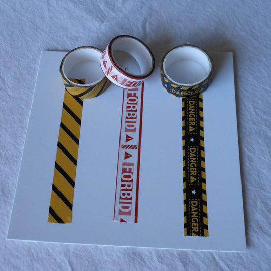 Warning Label Washi Tape, Set of 2