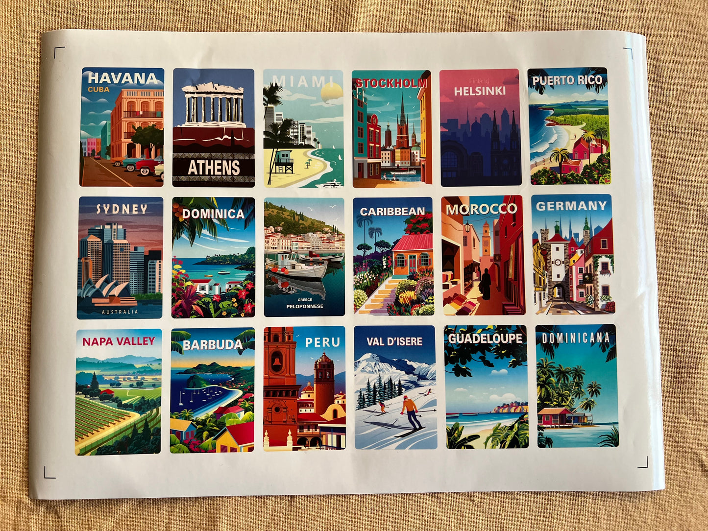 Travel Poster Sticker Sheets