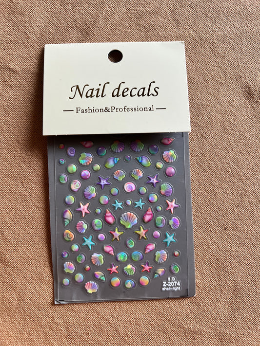 Iridescent Shell Nail Decals