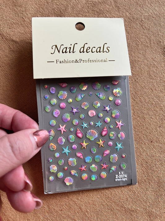 Iridescent Shell Nail Decals