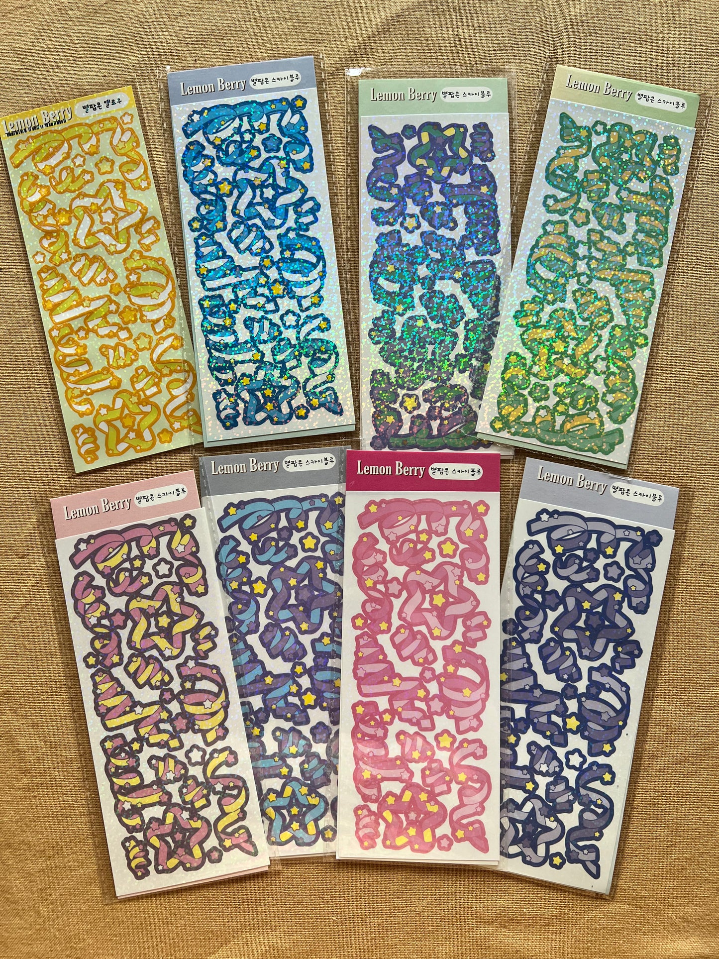 Glitter Ribbons Sticker Sheet