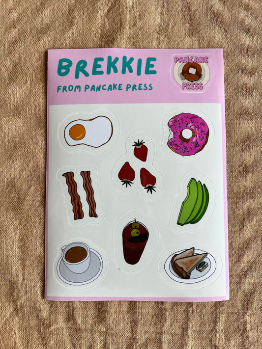 Brekkie Sticker Sheet by Pancake Press