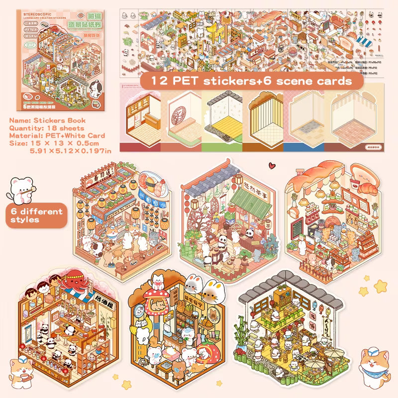 Mini Sticker Scene Activity Book Pack of 6