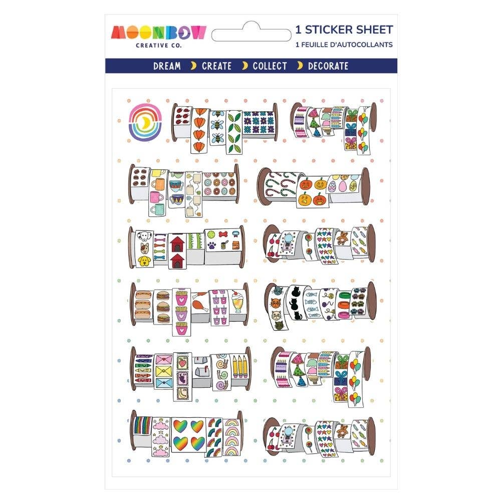 On a Roll Glossy Sticker Sheet by Moonbow Creative